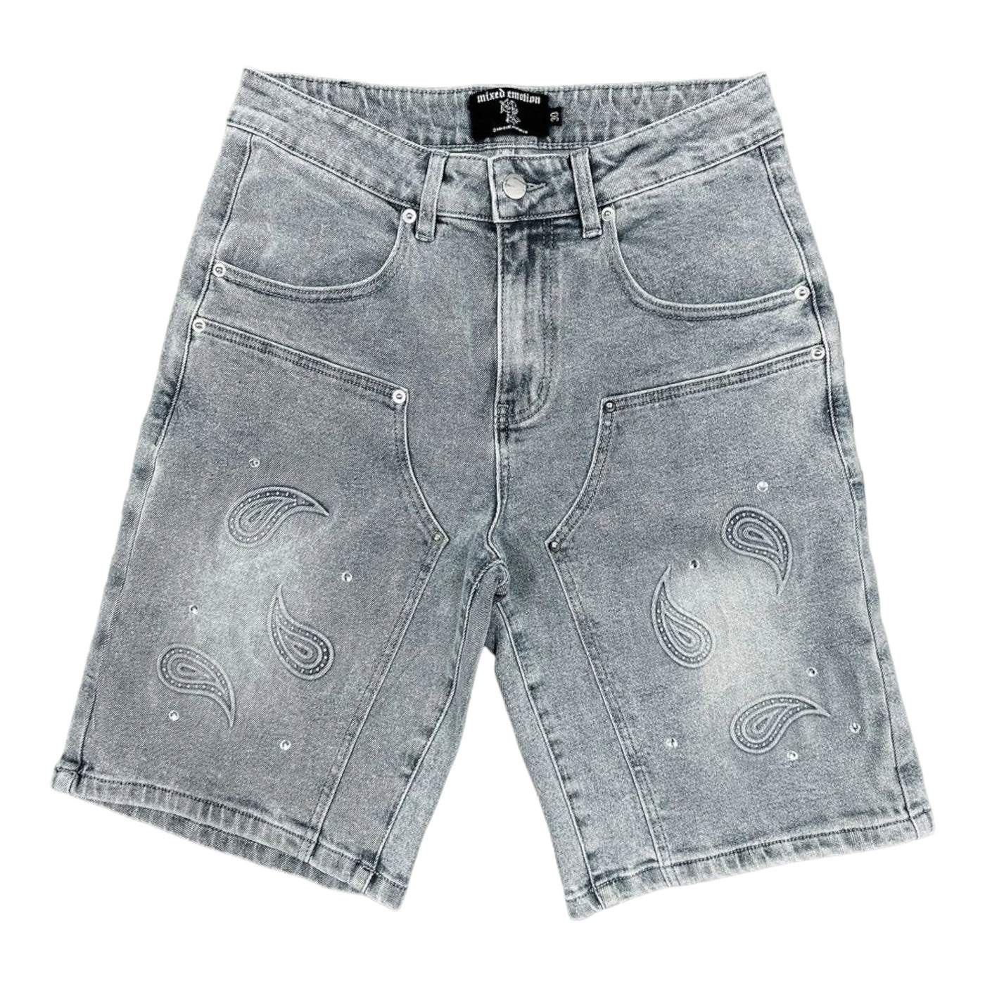 'Paisley' Denim Blue Shorts