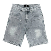 'Paisley' Denim Blue Shorts