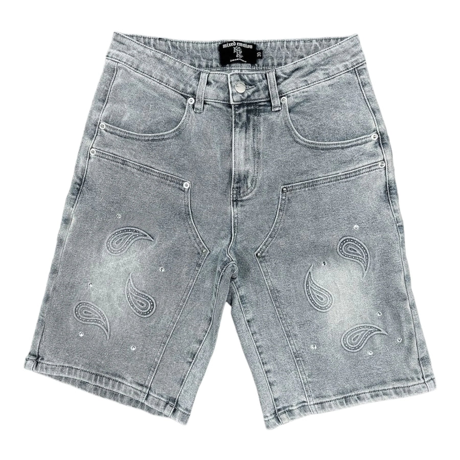 'Paisley' Denim Blue Shorts