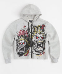 BEWARE CROPPED HOODIE - GREY