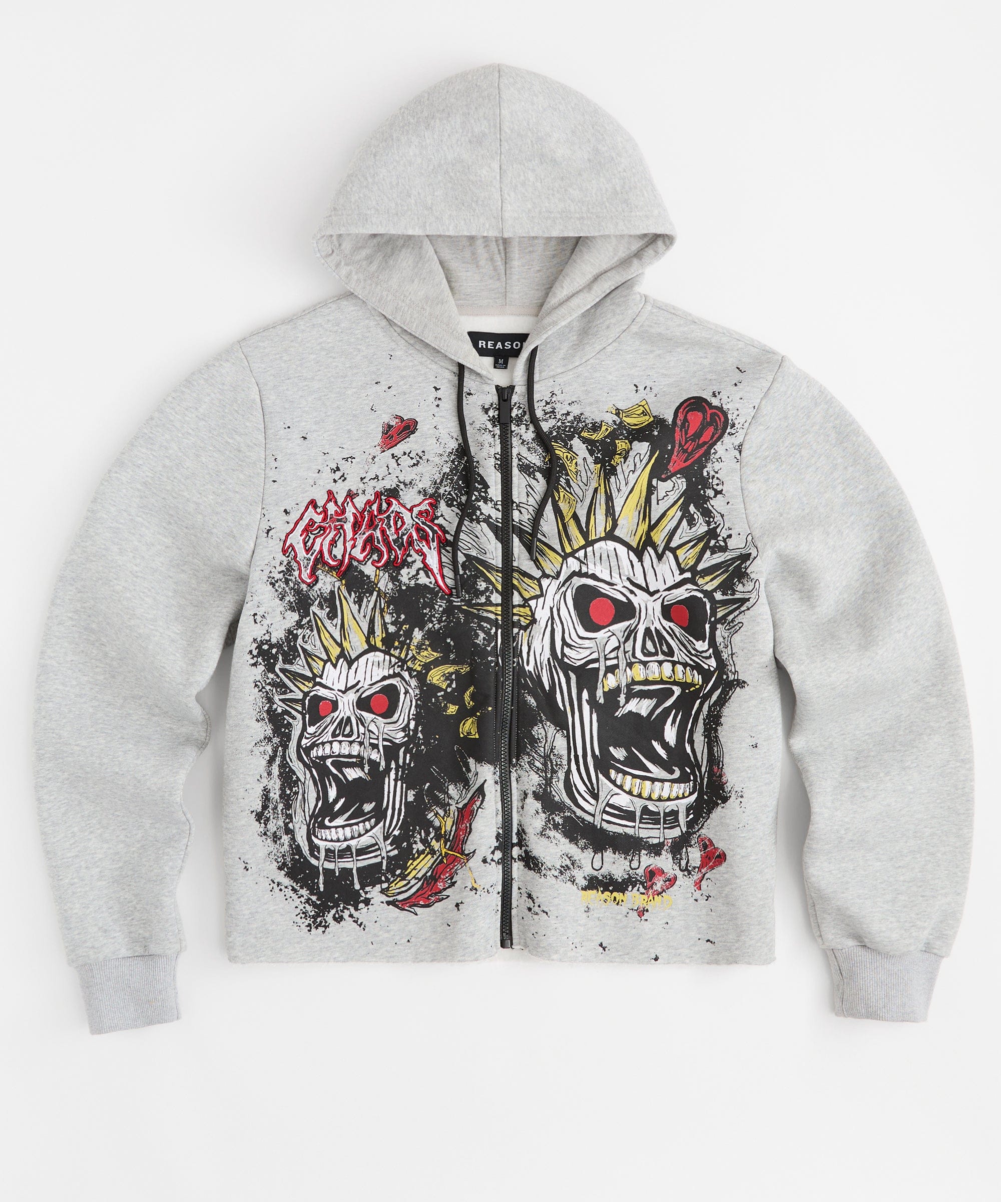 BEWARE CROPPED HOODIE - GREY