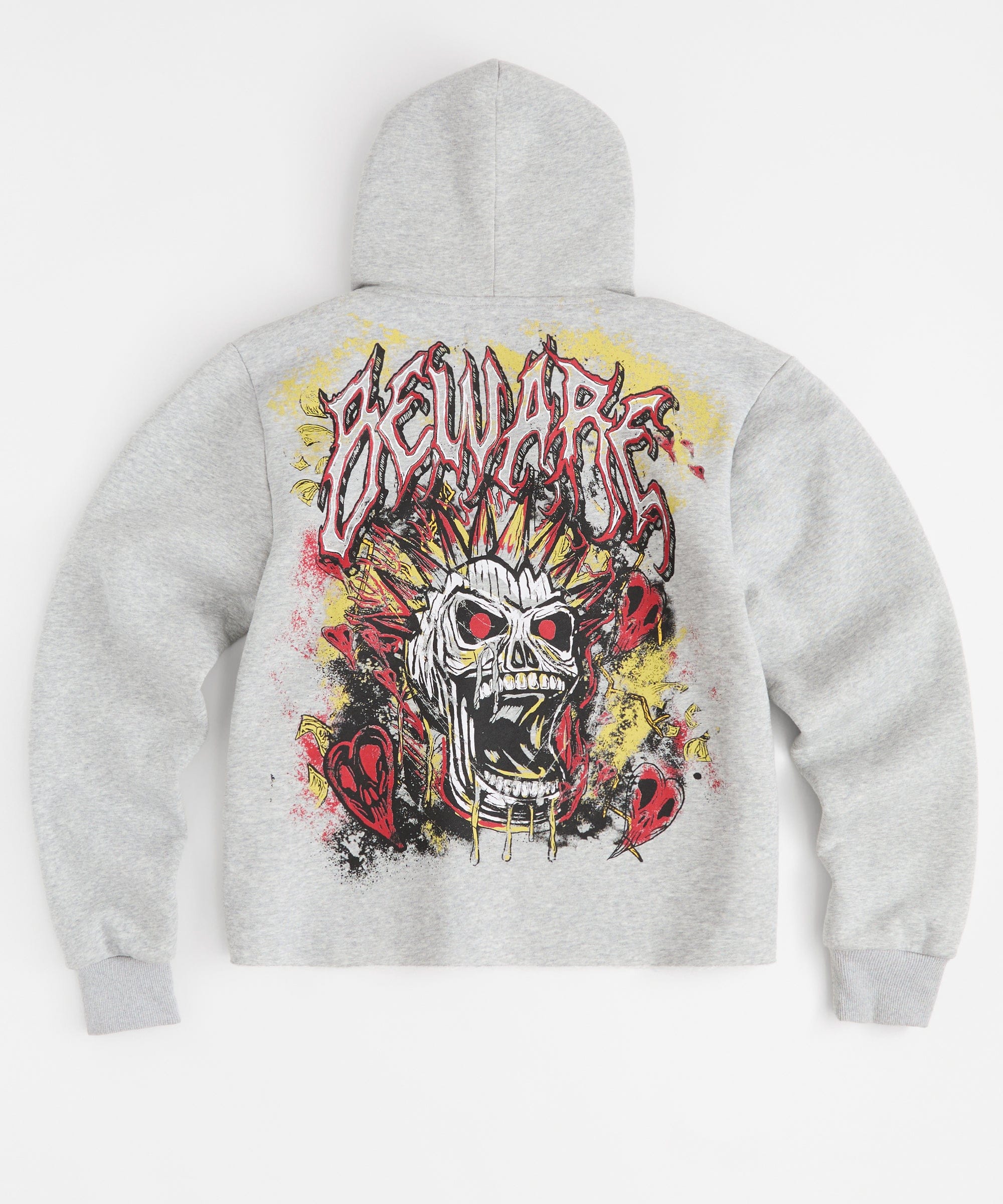 BEWARE CROPPED HOODIE - GREY
