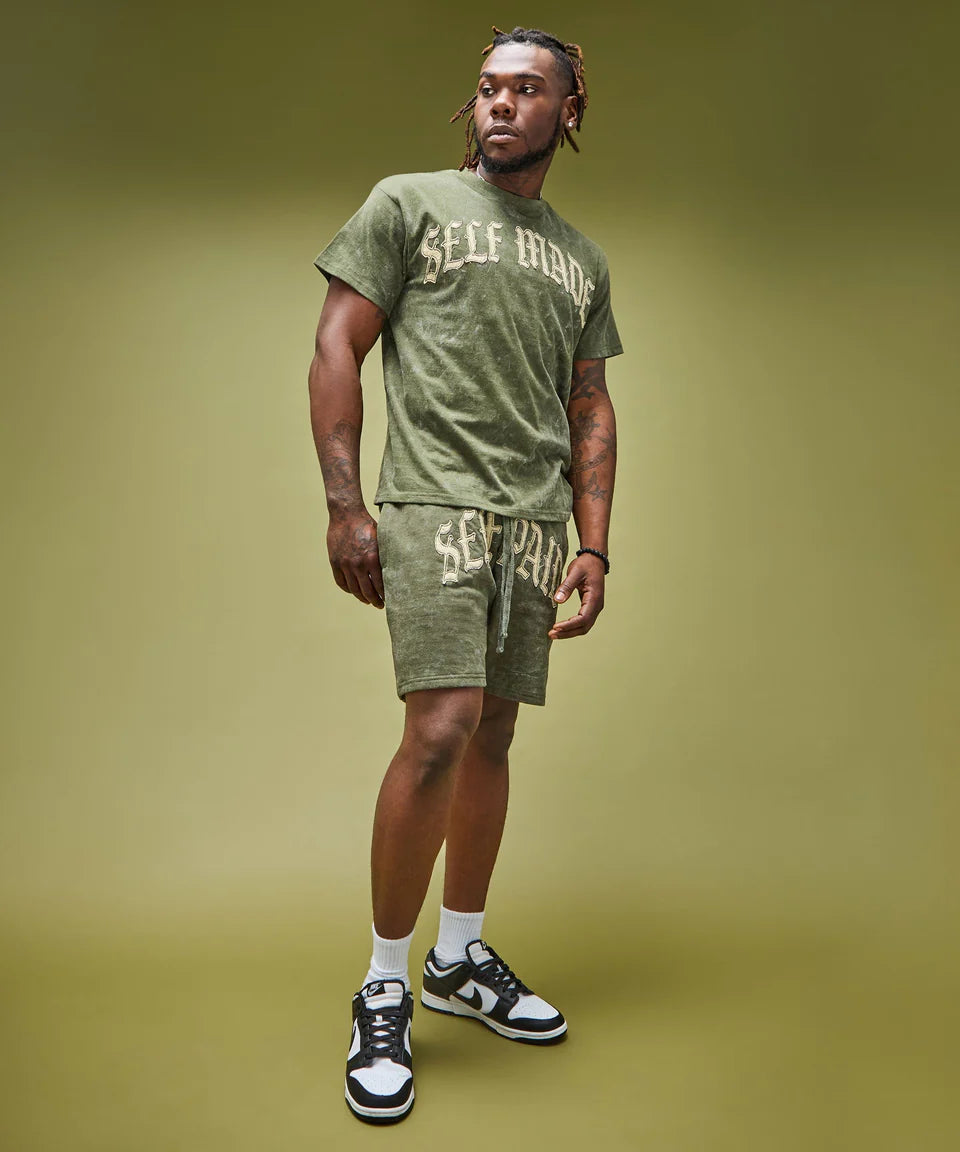 Self Made Self Paid Shorts - Olive Green RSP-124
