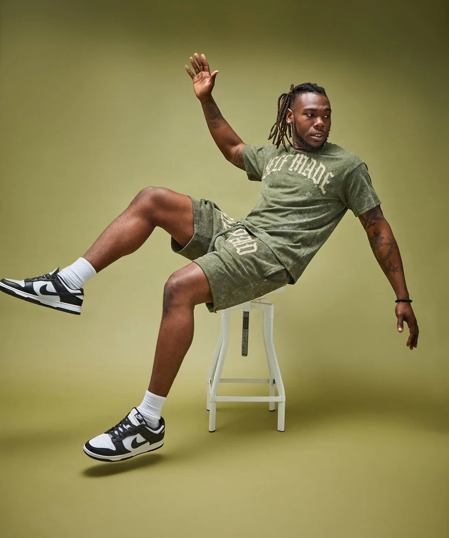 Self Made Self Paid Short Sleeve Tee - Olive Green