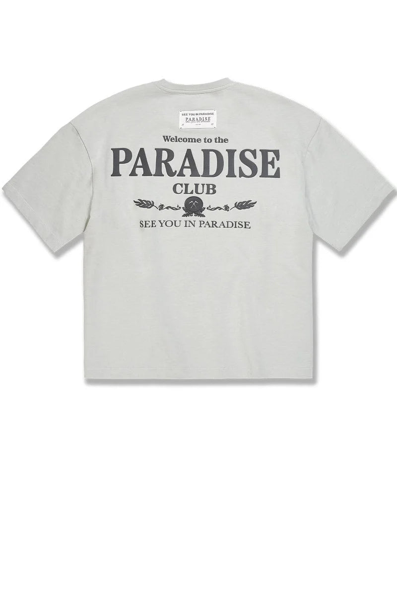 Paradise Club Boxy T-Shirt Light Grey 9206A