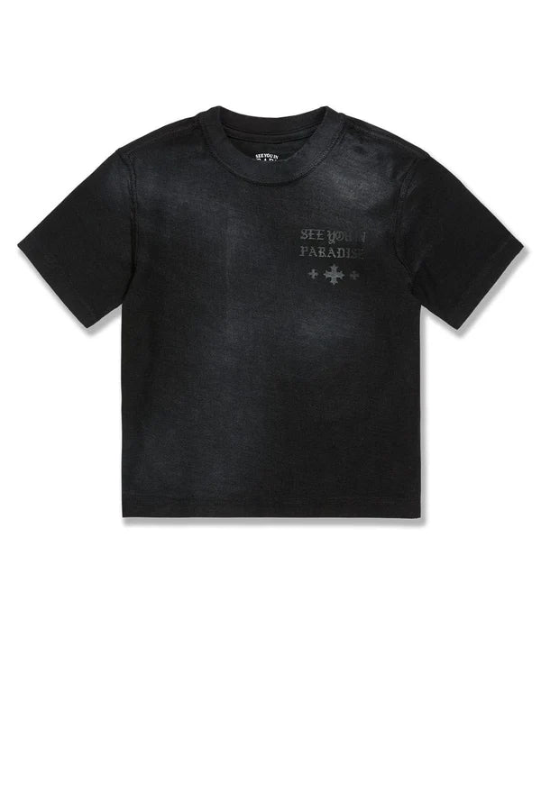 Kids SYIP Inside Out Boxy T-Shirt Black Shadow