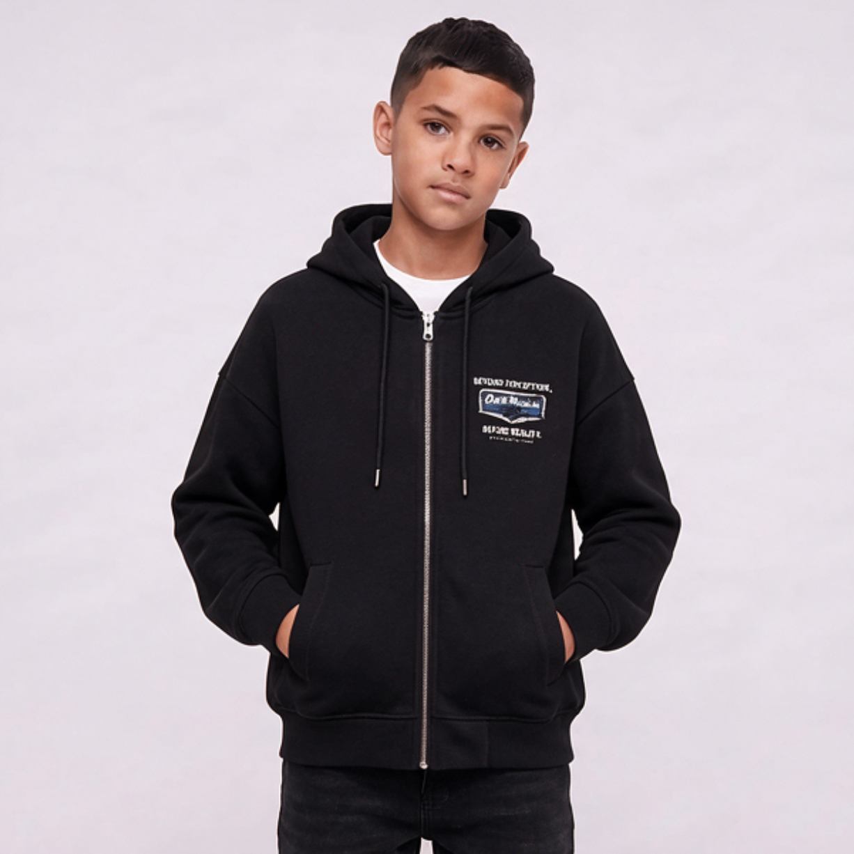 Dark Illusion Beyond Perception Zip Up BLACK