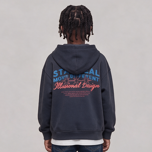 Dark Illusion Stay Real Zip Up Dark Grey