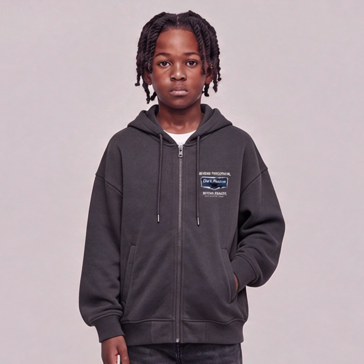 Dark Illusion Beyond Perception Zip Up DARK GREY
