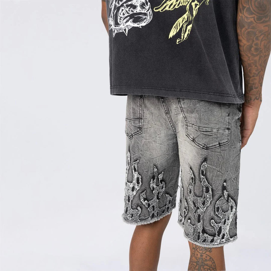 10" Comfort Dystopia Jean Shorts - Eris Grey