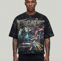 Escape Cropped T-Shirt Washed Black T1410