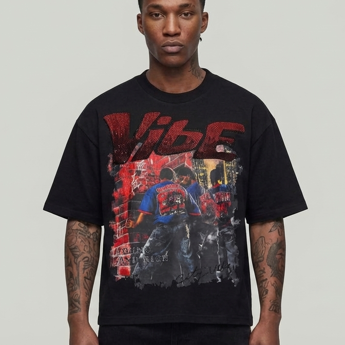 Vibe Cropped T-Shirt Black T1354