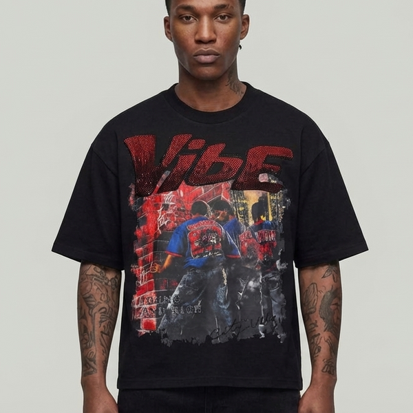 Vibe Cropped T-Shirt Black T1354 | upstairs
