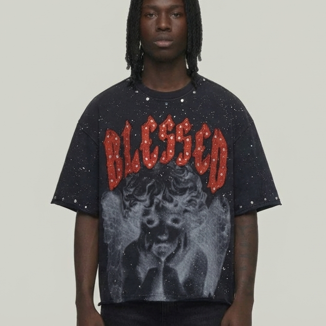 Blessed cropped shirt T5209