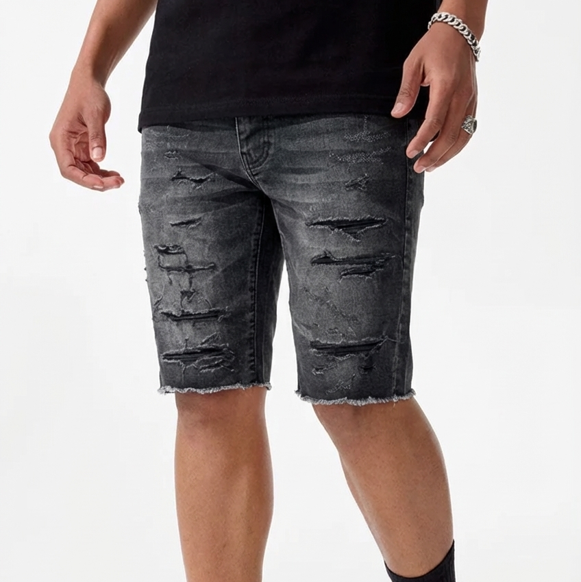 ABYSS DENIM SHORTS (BLACK SHADOW) J3165S