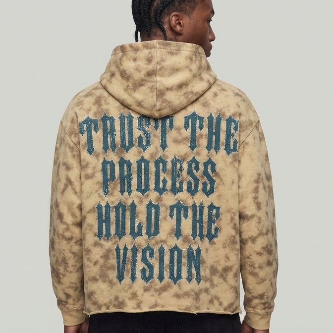 TRUST THE PROCESS HOODIE SAND T5260