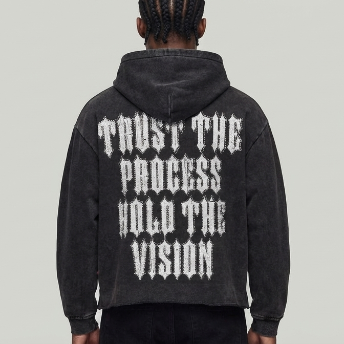 TRUST THE PROCESS HOODIE BLACK T5260