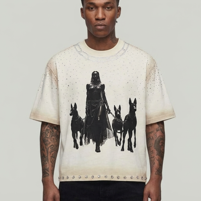 Dog Chain cropped shirt OFF WHITE