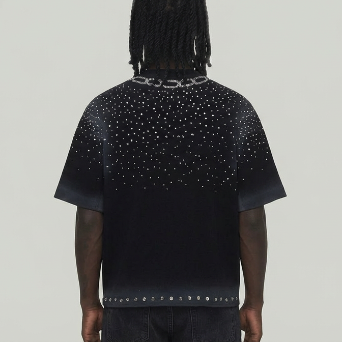 Dog Chain cropped shirt BLACK DM5232BK
