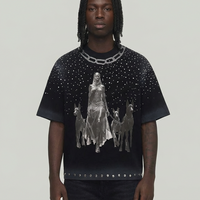 Dog Chain cropped shirt BLACK DM5232BK