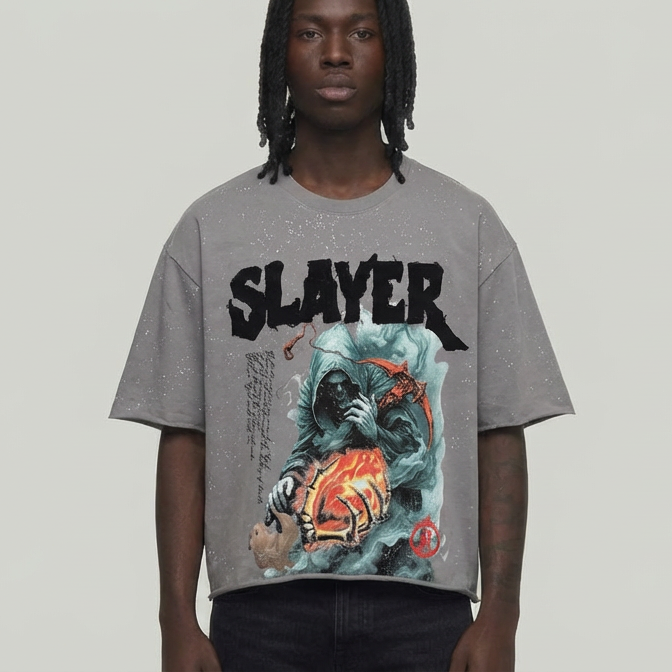 SLAYER CROPPED SHIRT Gray 53T02