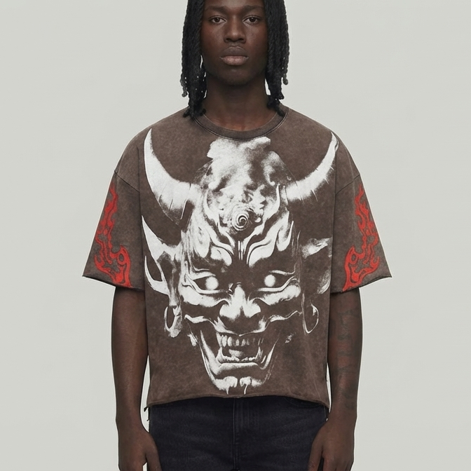 DARK SIDE CROPPED SHIRT VOYAGE STUDIO BROWN 51T16