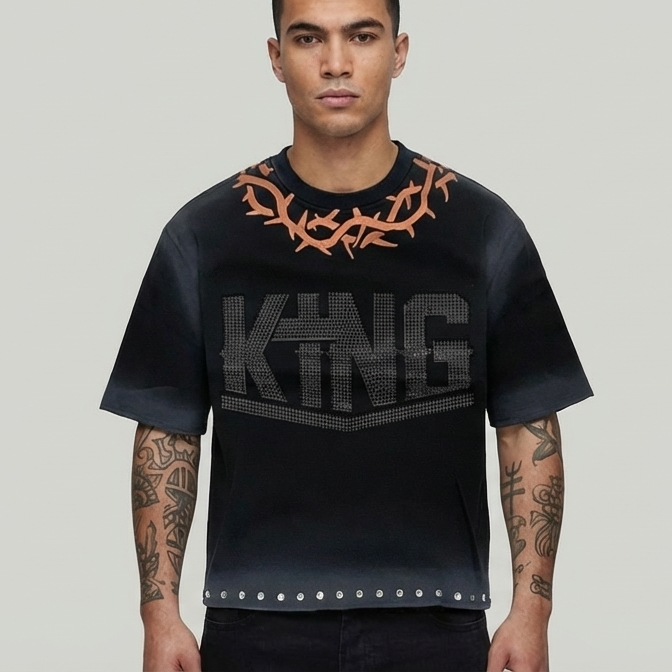 King cropped shirt Black