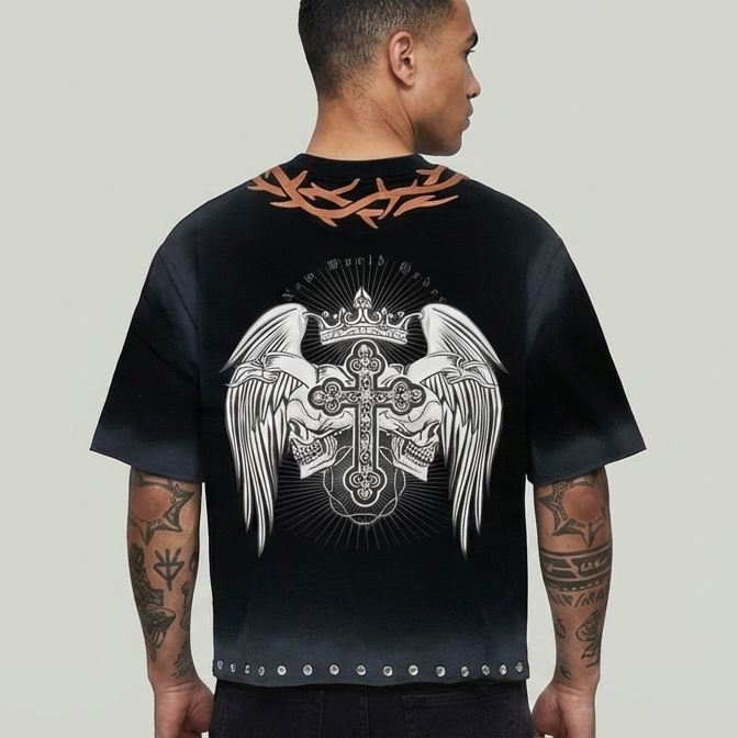 King cropped shirt Black