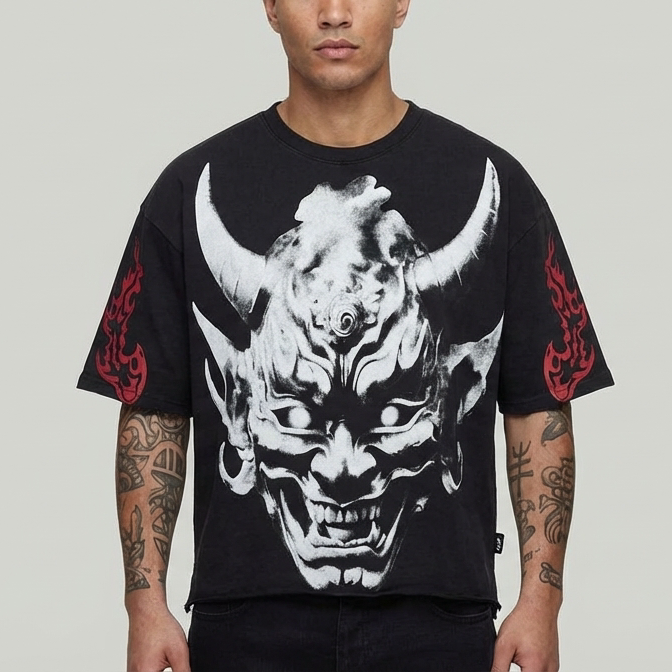 DARK SIDE CROPPED SHIRT VOYAGE STUDIO 51T16 BLACK WASH