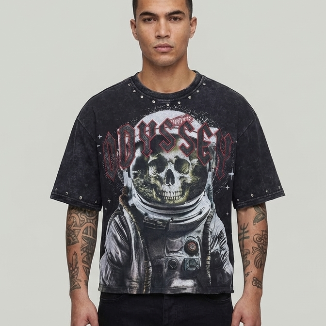 ODYSSEY cropped shirt black T5202