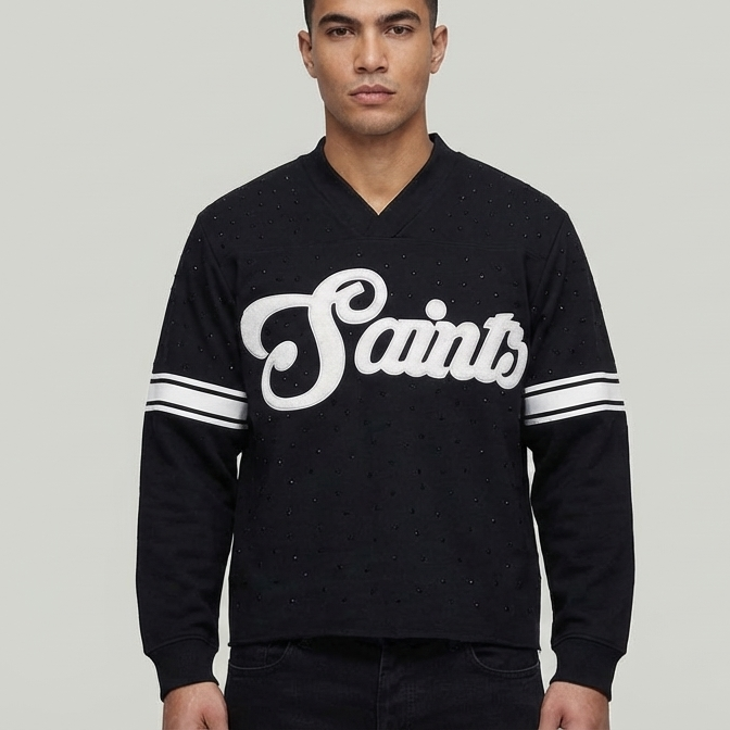 SAINT SWEAT JERZY NO MERCY SHIRT BLACK DM5304BK