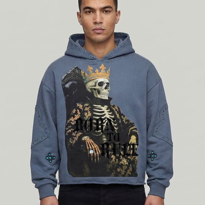 OVERSIZE HOODIE VOYAGE STUDIO MIDNIGHT GRAY 53J12