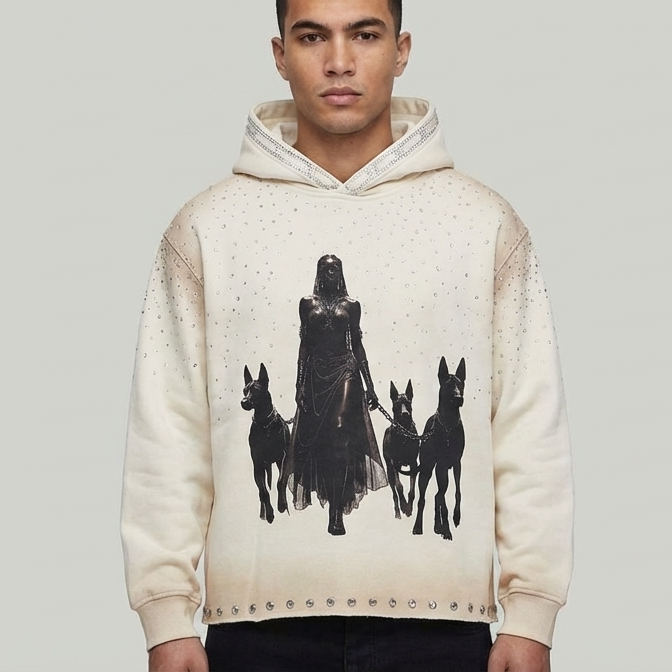 DOG CHAIN HOODIE OFF WHITE DM52270