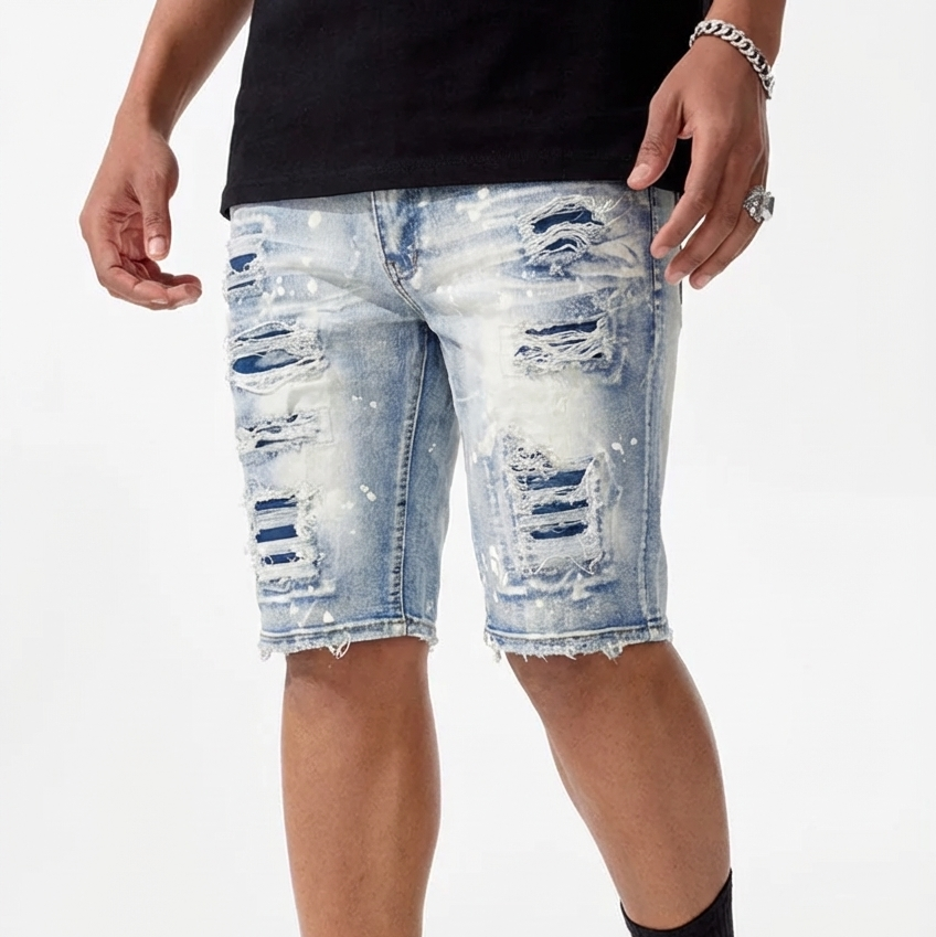 WAIMEA MEN'S RIP AND REPAIR SHORTS Bluewash M7327D