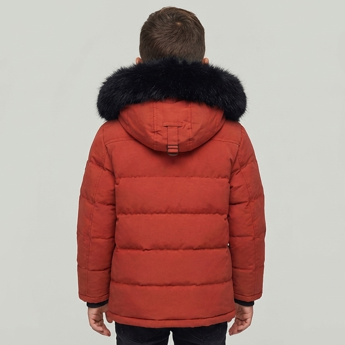 JORDAN CRAIG BISMARCK FUR LINED PARKA JACKET RED KIDS& BOYS