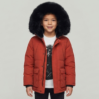 JORDAN CRAIG BISMARCK FUR LINED PARKA JACKET RED KIDS& BOYS
