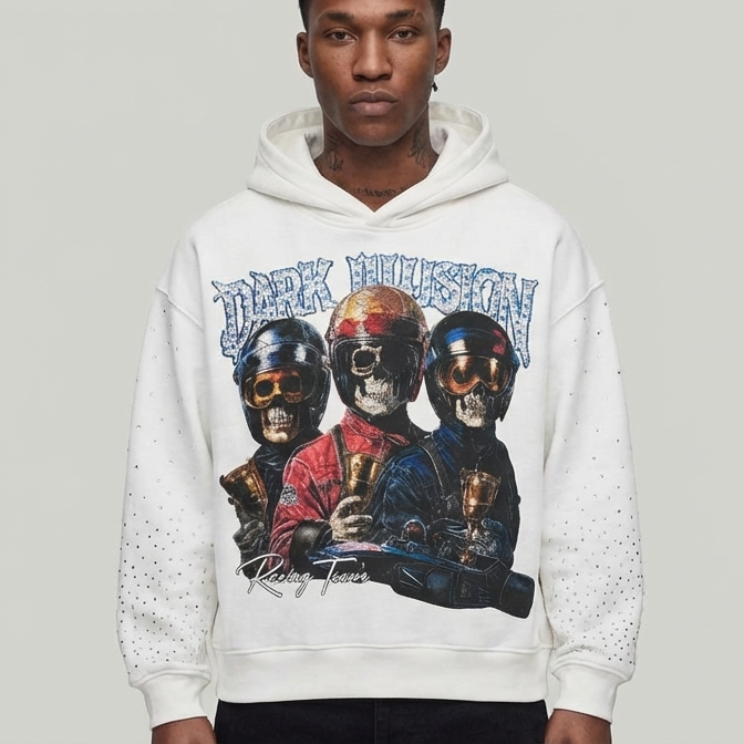 DARK ILLUSION RACING TEAM HOODIE WHITE