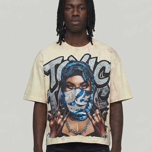 BKYS TOXIC  CROPPED SHIRT OFF WHITE T1492
