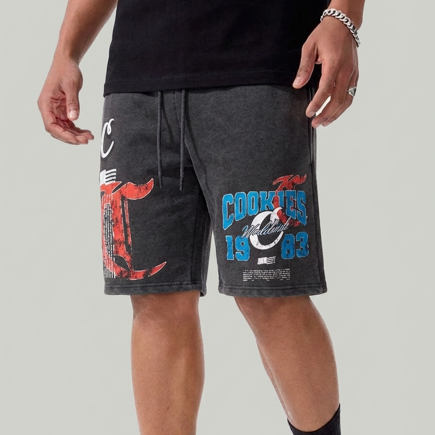 Cookies Champion Only Fleece Shorts Washed Black CM261BKS02