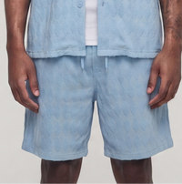 Diamond Plate Towel Color Blocked Short - Light Blue RSP-039