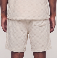 Checkerboard Towel Color Blocked Short   RSP-041 CREAM
