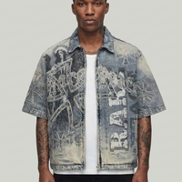 Zip up denim shirt Rare pace RJ6063 MD.TINT