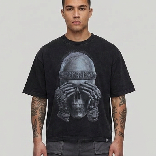 Order shirt skull Black T006