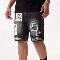 Mixed Emotion Black "AI" Denim Shorts