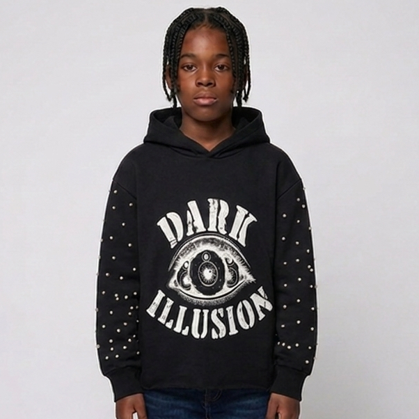 Dark illusion hoodie kids Black