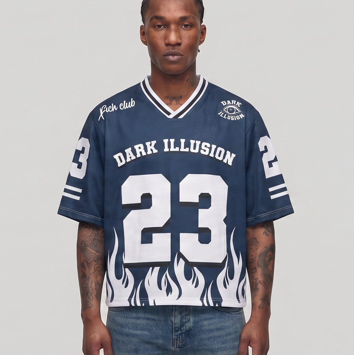 Dark Illusion Flame Jersey - Navy Blue