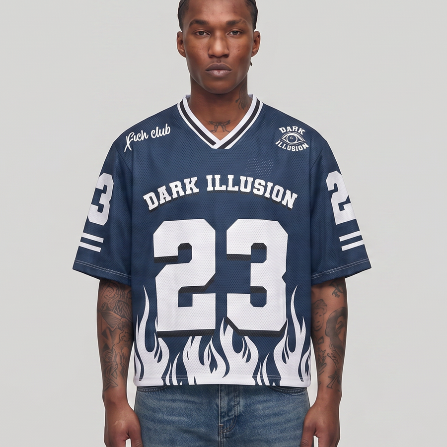 Dark Illusion Flame Jersey - Navy Blue