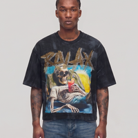 RELAX YOUR MIND CROPPED Black T1459