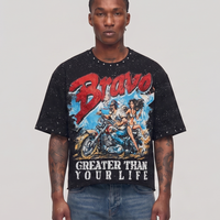 Bravo cropped shirt BLACK  T1499