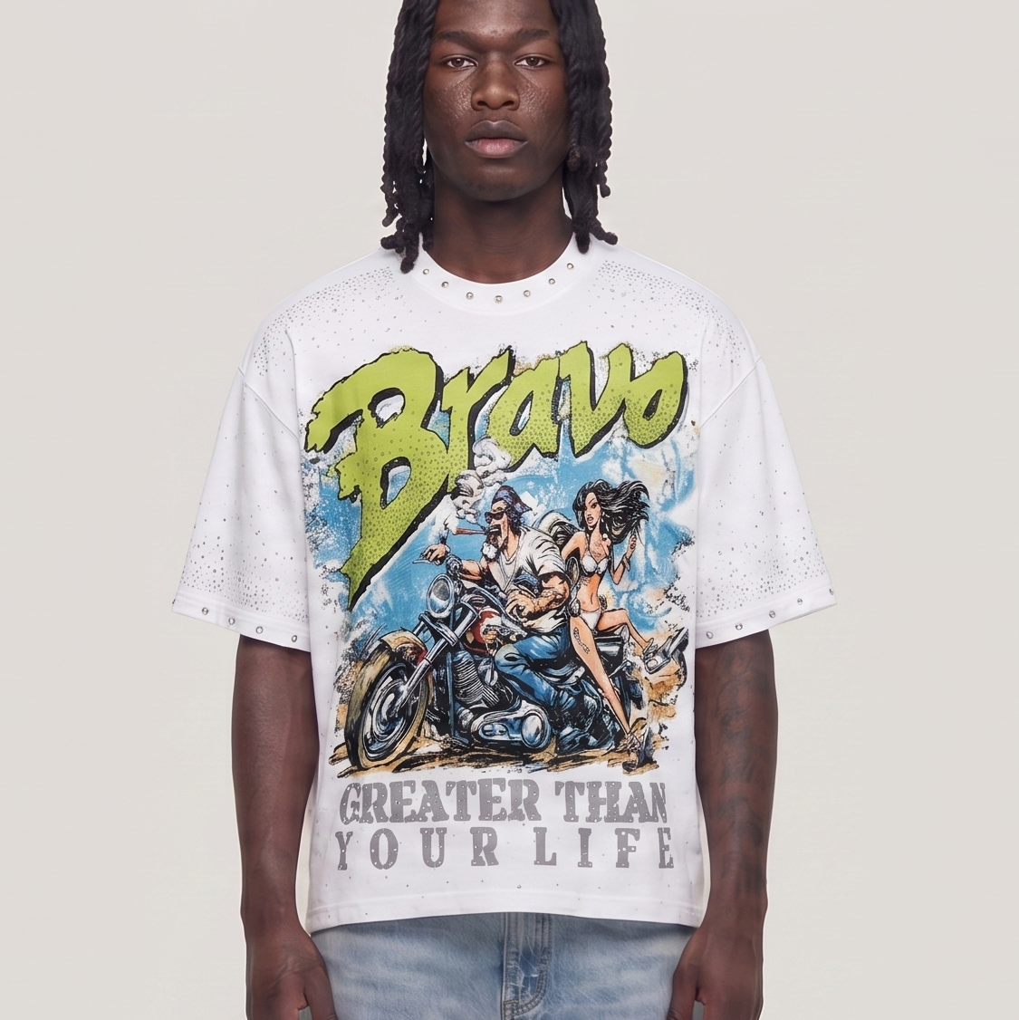 Bravo cropped shirt white T1499
